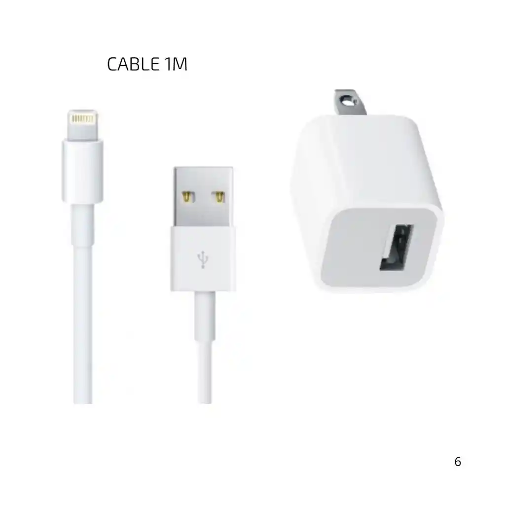 Cargador Iphone 5w + Cable De 1 Metro Lightning To Usb Original