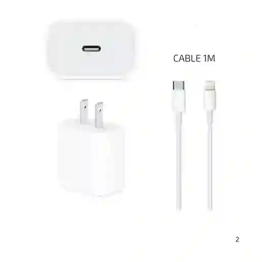 Cargador Iphone Original 20 W + Cable Lightning To Usbc 1 Metro