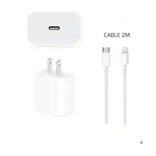 Cargador Iphone Original 20w + Cable Lightning To Usbc 2 Metros