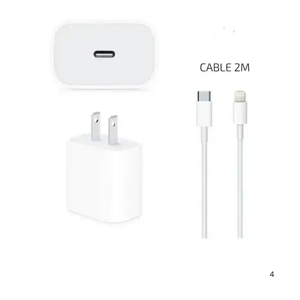 Cargador Iphone Original 20w + Cable Lightning To Usbc 2 Metros