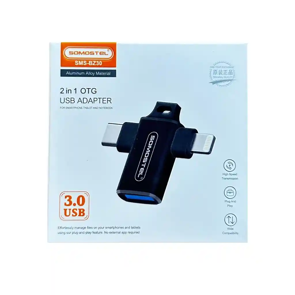 Adaptador Tipo C Y Lightning A Usb. (transferencia De Datos)