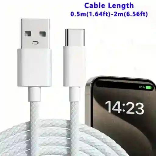 Cable Cargador Usb A Tipo C 1 Metro Trenzado - Carplay