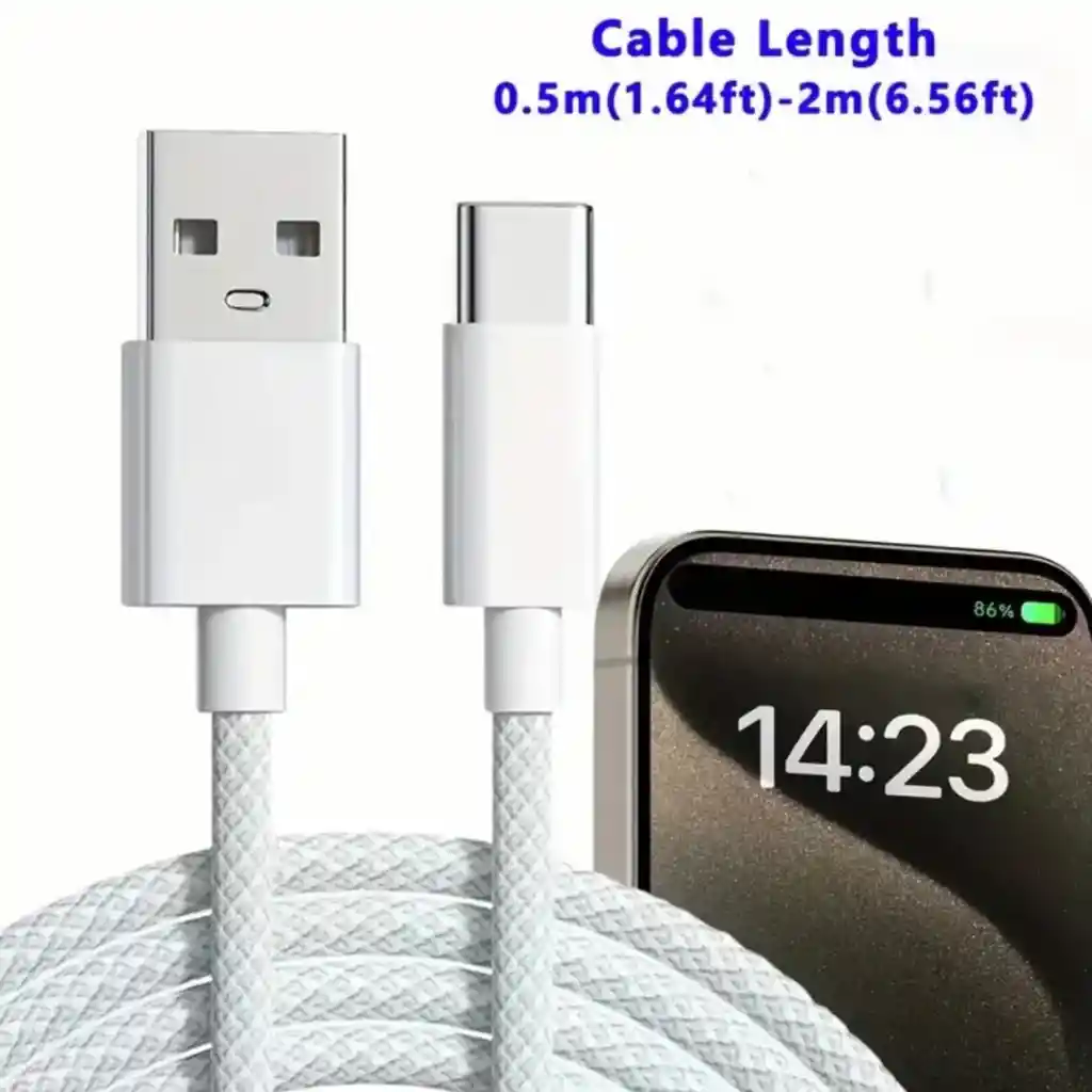 Cable Cargador Usb A Tipo C 1 Metro Trenzado - Carplay
