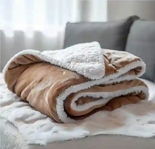 Cobija Térmica Ovejera Cama Doble/queen Dorada