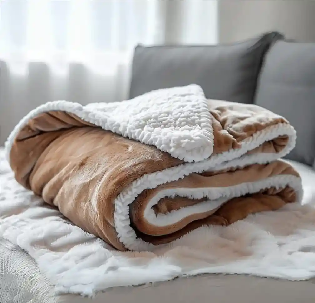 Cobija Térmica Ovejera Cama Doble/queen Dorada