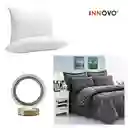 Combo Cubrelecho Cama Doble Premium + 2 Almohadas Confort Silicona + Lámpara De Lujo