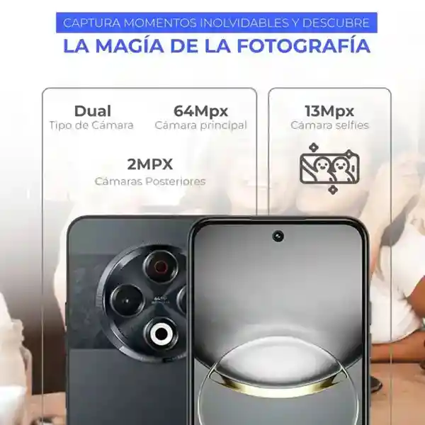 Celular Tecno Spark 30 256gb 16gb Negro + Obsequio Audífonos Inalámbricos