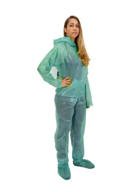Impermeable Moto Bicicleta Plástico - Talla: M - Verde