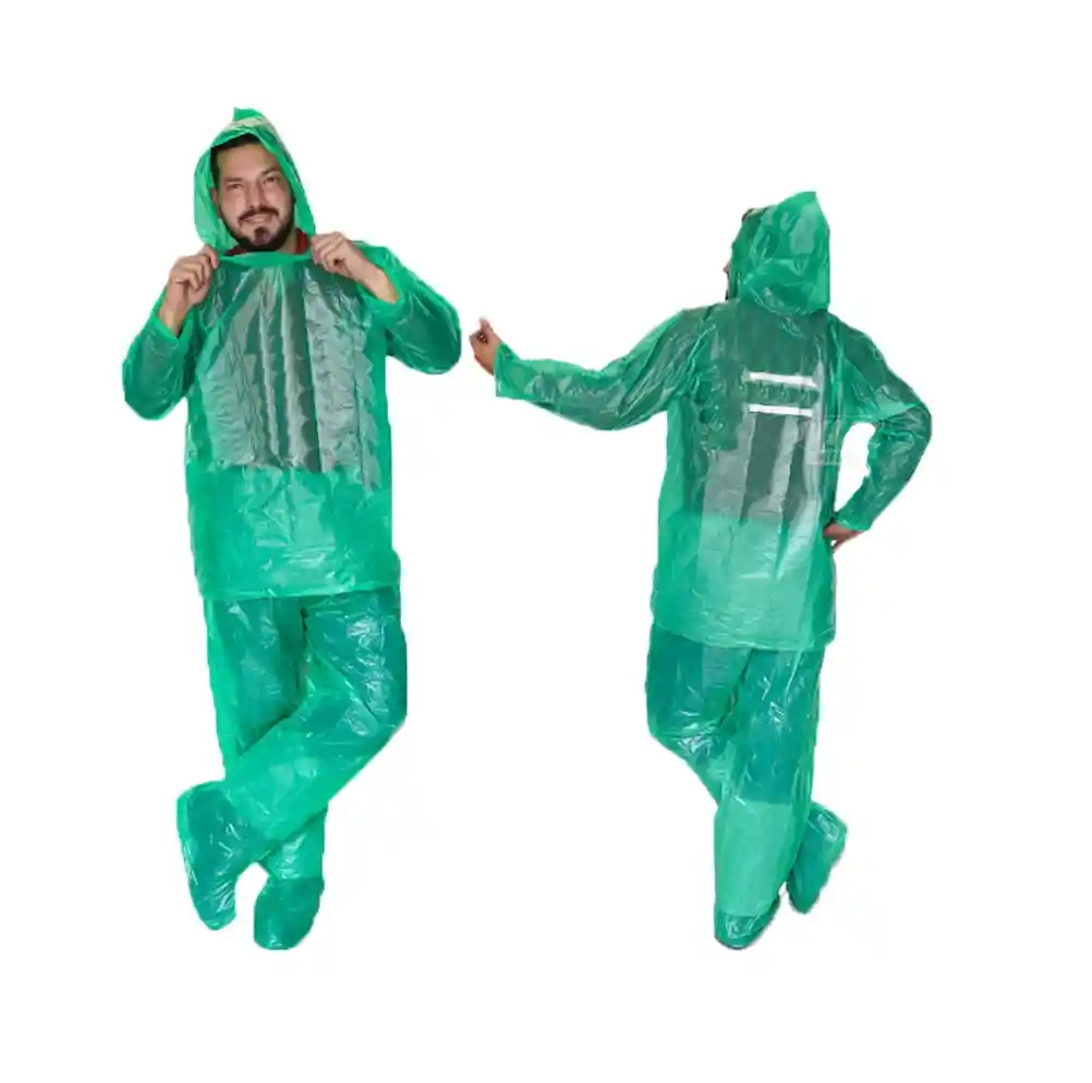 Impermeable Moto Bicicleta Plástico - Talla: M - Verde