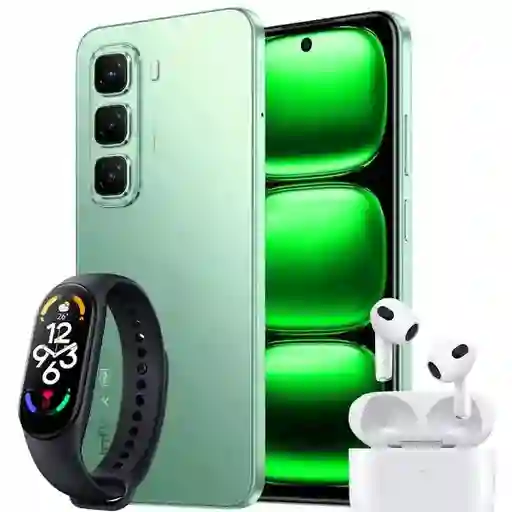 Celular Infinix Hot 50 5g 16gb Ram 256gb + Audifonos Inalambricos Y Smart Band