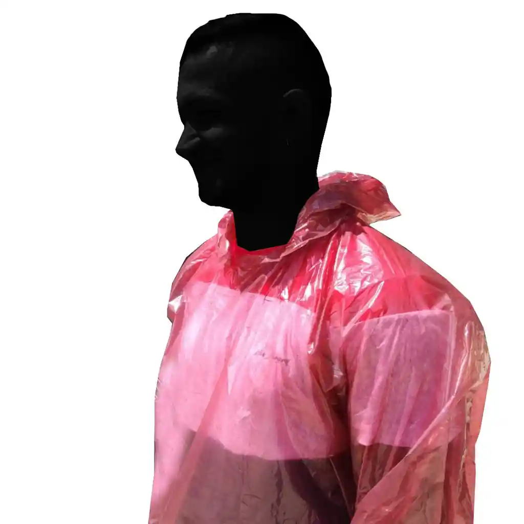 Impermeable Moto Bicicleta Plástico Talla. M - Rojo