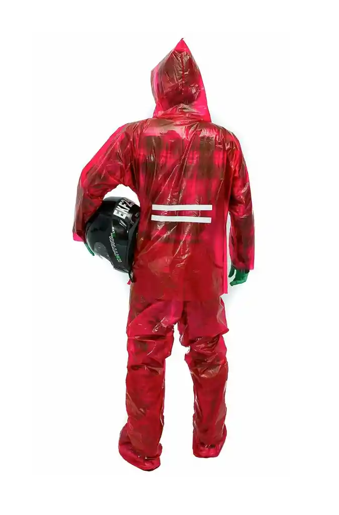 Impermeable Moto Bicicleta Plástico Talla. M - Rojo