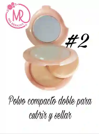 Polvo Compacto Doble Con Pomo Y Espejo Para Cubrir Y Sellar (#2)
