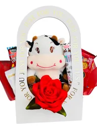 Regalo Especial Tierna Vaquita Con Rosa Y Esfero Endulzado - Regalo Feliz Dia - Regalo Cumpleaños - Dia Del Amor Y Amistad