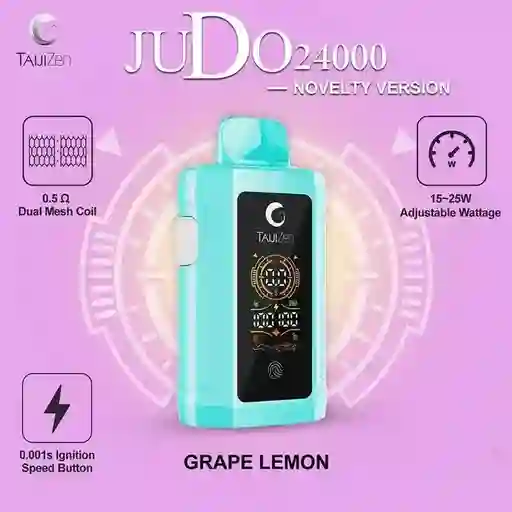 Taijizen Judo Vape 24k Puff Screen - Nuevo Sabor Grape Lemon Taijizen Judo Vape 24k Hd Screen - Nuevo Sabor Grape Lemon
