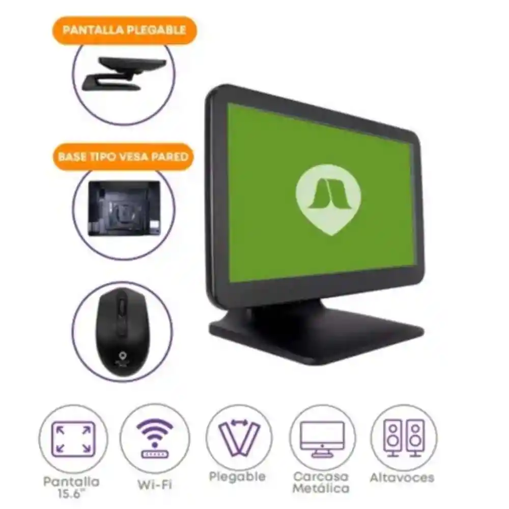 Computador Todo En Uno Pos Jaltech Táctil 15"intel Core I3/ Disco 128gb/ Ram 4gb
