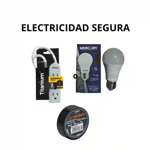 "¡kit Energía Segura!" Bombillo + Multitoma + Cinta Aislante