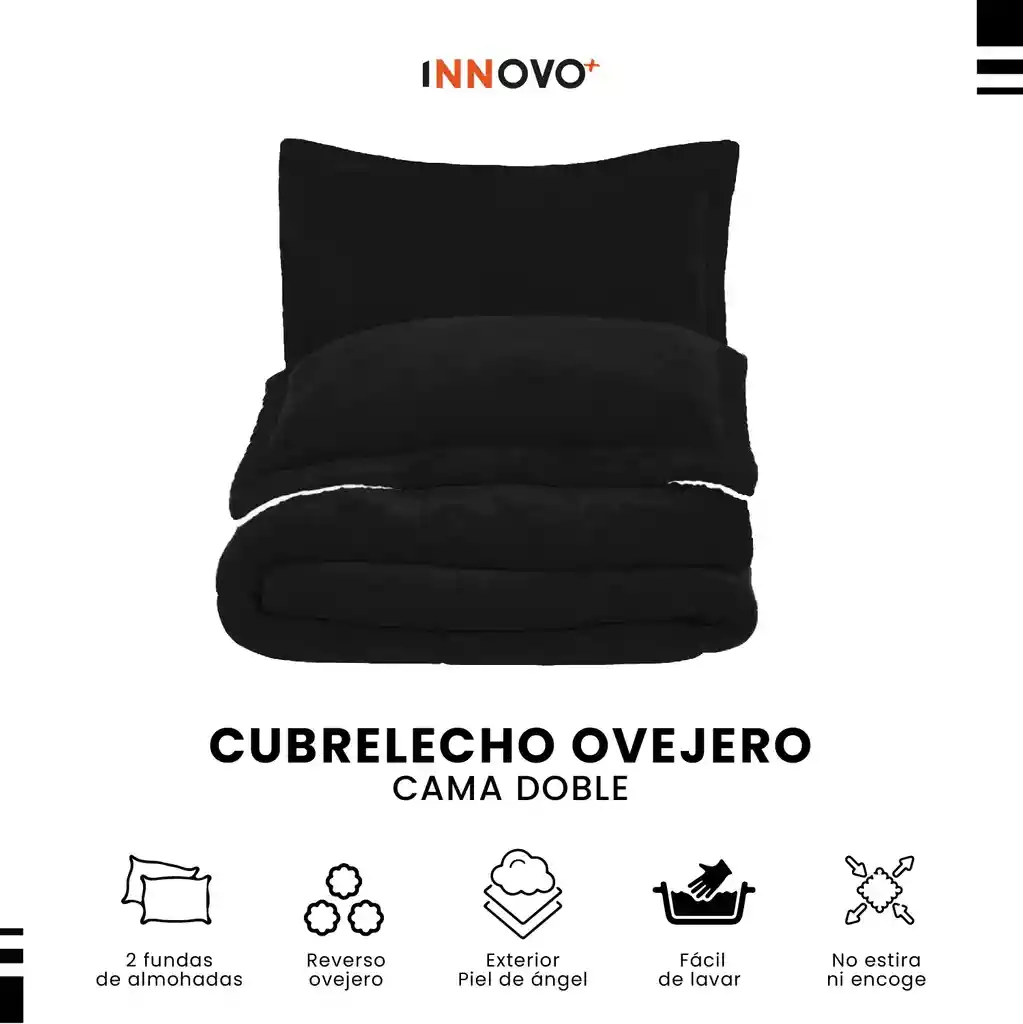 Combo Cubrelecho Doble Cama Ovejero + 2 Almohadas Semi-ortopédicas + Obsequio Fundas Satín