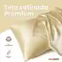 Combo Cubrelecho Beige Térmico Cama Doble + 2 Almohadas Confort + Obsequio Fundas Satín
