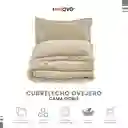 Combo Cubrelecho Beige Térmico Cama Doble + 2 Almohadas Confort + Obsequio Fundas Satín