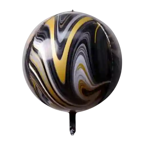 Globo Metalizado 3d Agata Negro 22