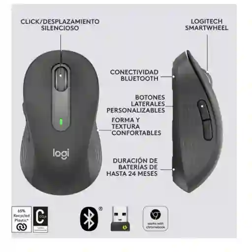 Mouse Logitech M650 L - Bluetooth - Usb