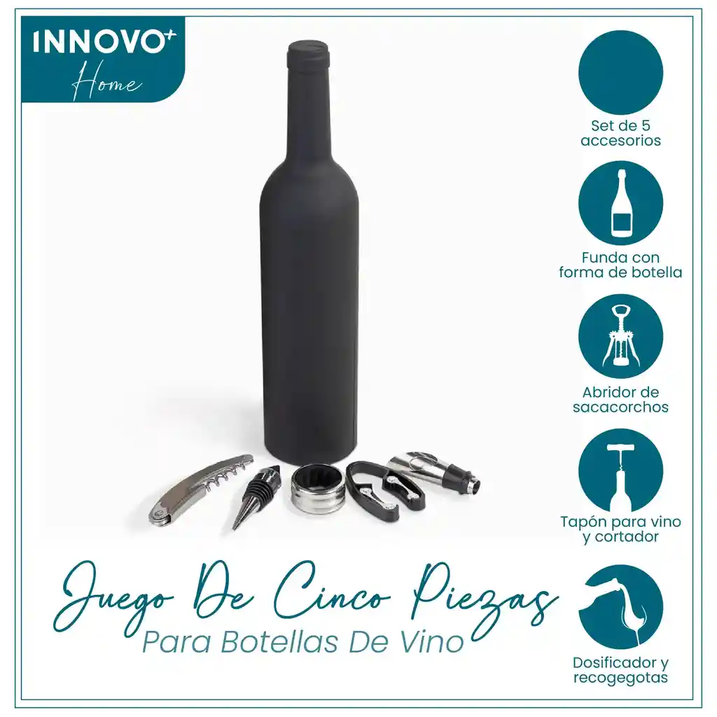 Combo Set Utensilios Asado X29 Piezas Estuche+ Kit Sacacorchos Tipo Botella X5
