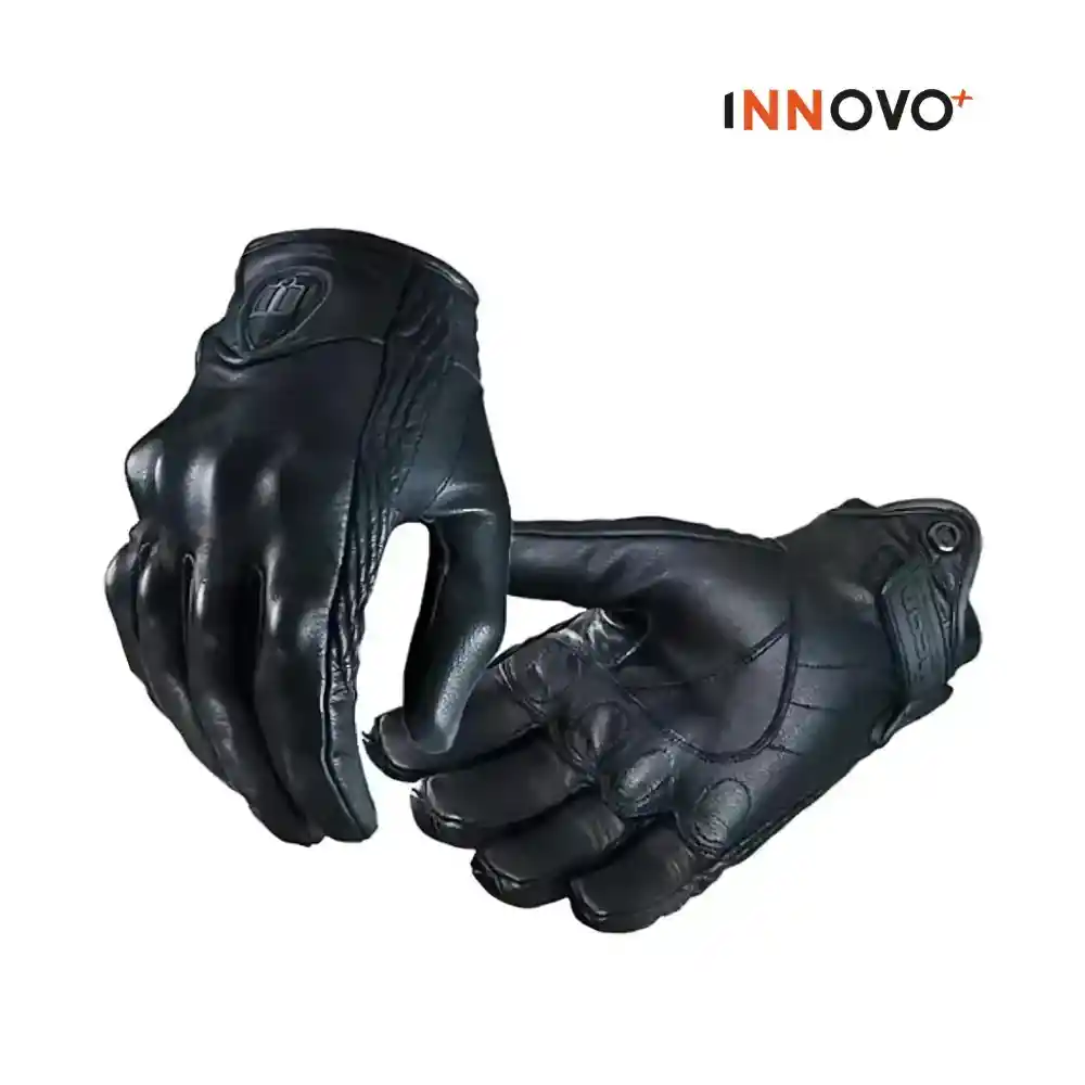Combo Guantes Para Moto Icon Persuit Liso + Protector Para Zapato Moto