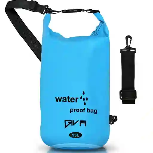 Dry Bag 100% Impermebale, 15l, Morral, Estuche, Bolsa Color Azul
