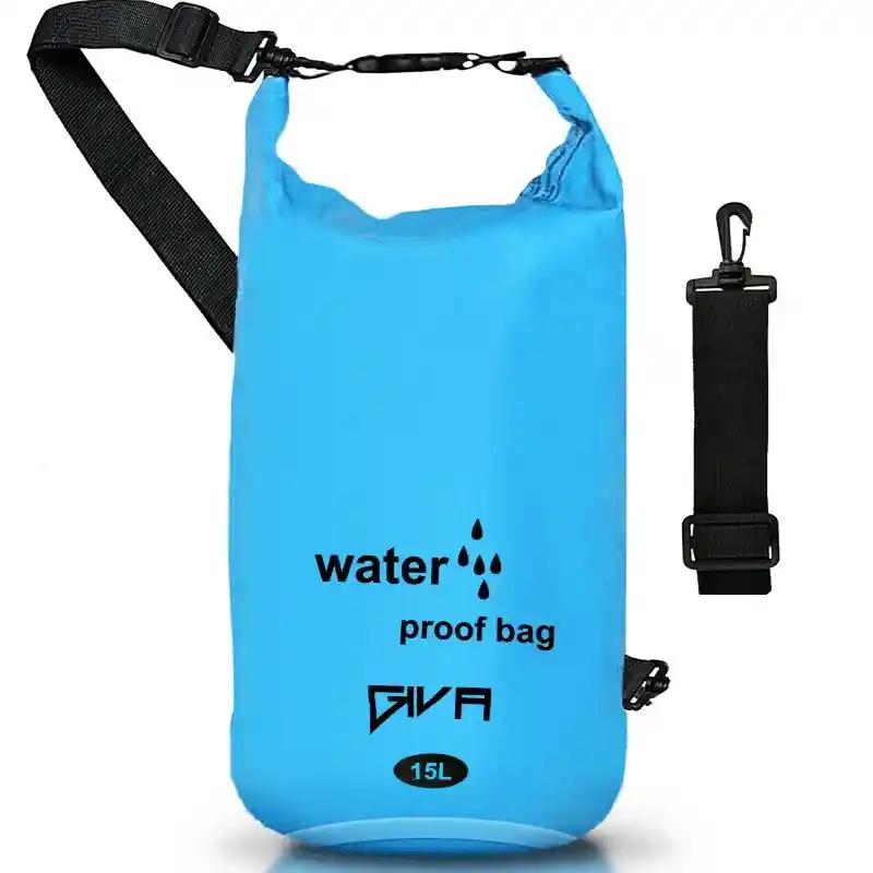 Dry Bag 100% Impermebale, 15l, Morral, Estuche, Bolsa Color Azul