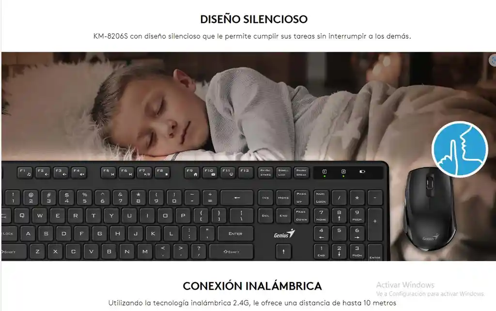 ¡mejora Tu Productividad! Combo Teclado Y Mouse Km-8206s Inalambrico, Silenciosos, Confortables, Con Tecla Ai Copilot Para Windows 11-mac