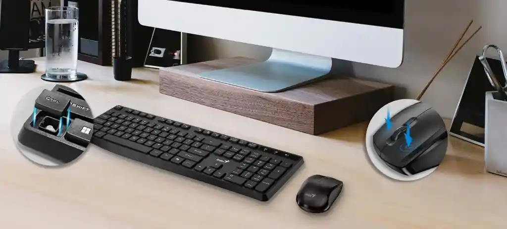 ¡mejora Tu Productividad! Combo Teclado Y Mouse Km-8206s Inalambrico, Silenciosos, Confortables, Con Tecla Ai Copilot Para Windows 11-mac