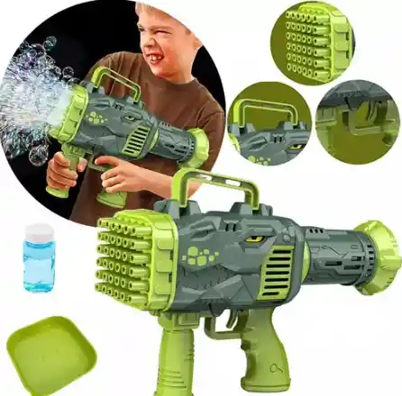 Juguete Pistola De Burbujas De 64 Orificios Con Colores Carga Usb