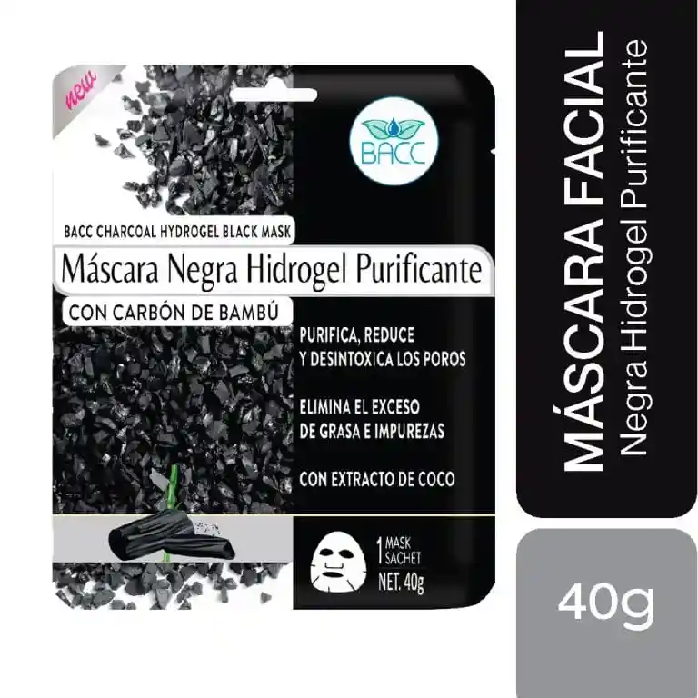 Mascarilla Negra Facial Con Carbon De Bambu