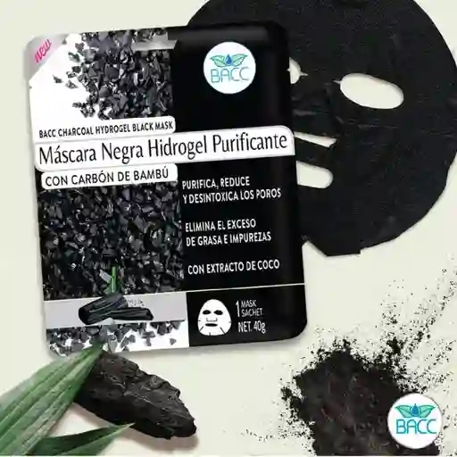 Mascarilla Negra Facial Con Carbon De Bambu