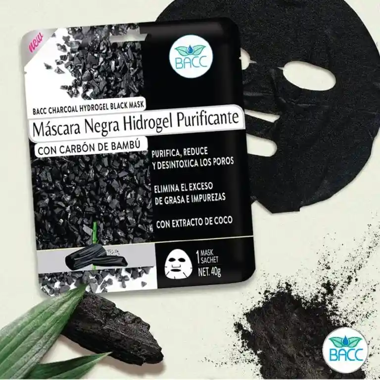 Mascarilla Negra Facial Con Carbon De Bambu