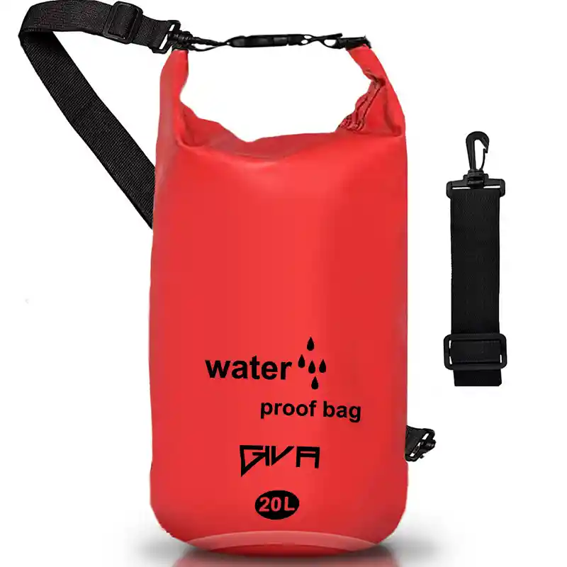 Dry Bag 100% Impermeable 20 Lts, Bolsa, Estuche, Morral Color Rojo