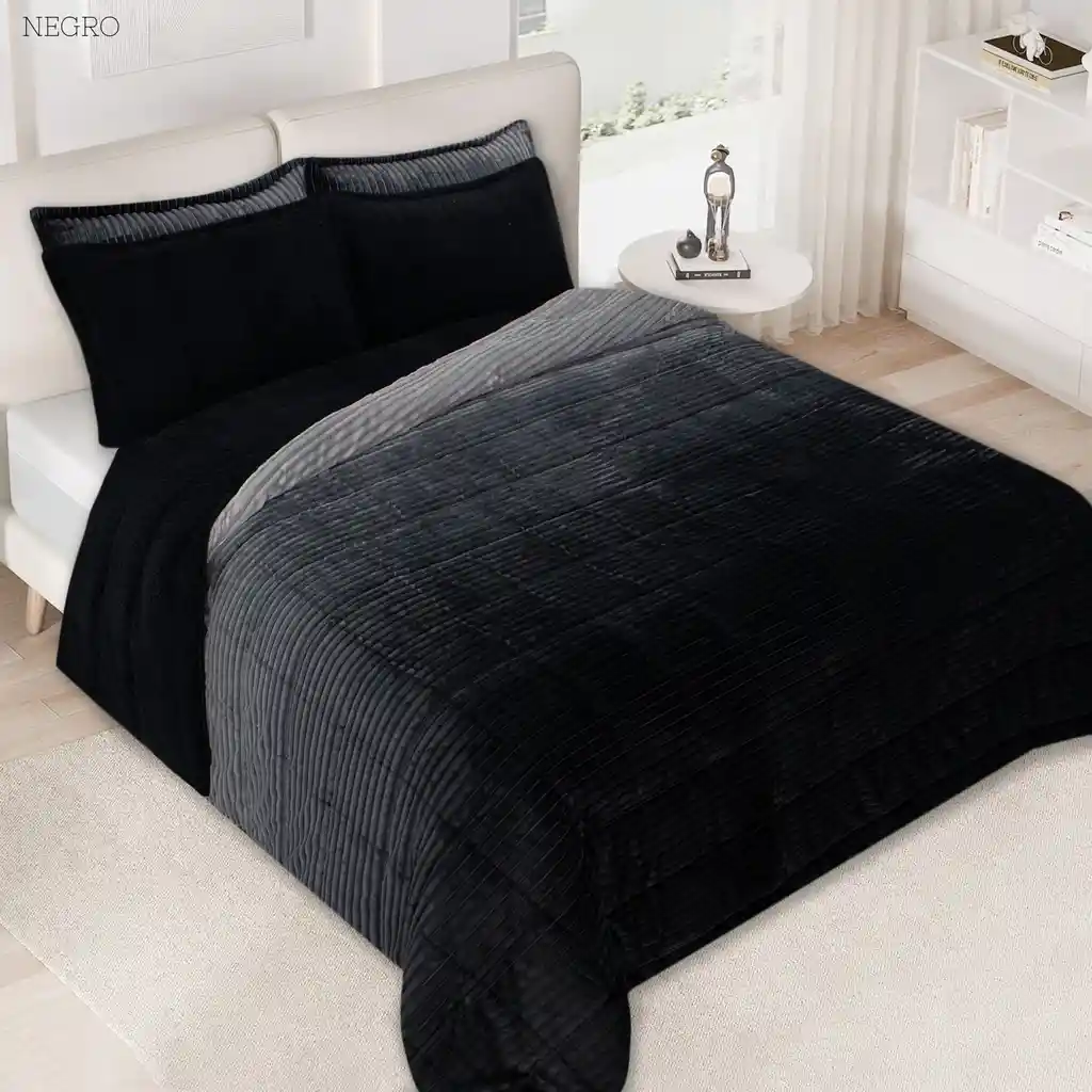 Cubrelecho Doble Royal Degradado Negro