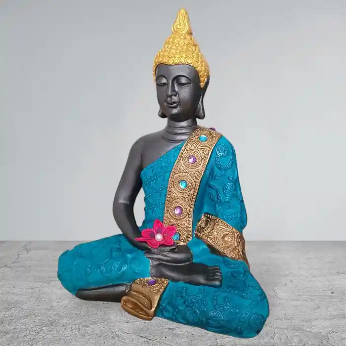 Buda Decorativo Azul 23 C.m.