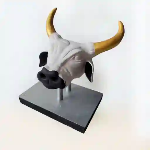 Cabeza De Toro - Decoración Artesanal En Arcilla 13 C.m.
