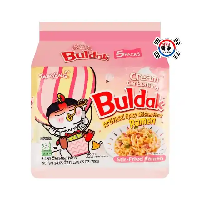 Multipack Ramen Buldak Cream Carbonara De 140gr X 5 Und - Picante
