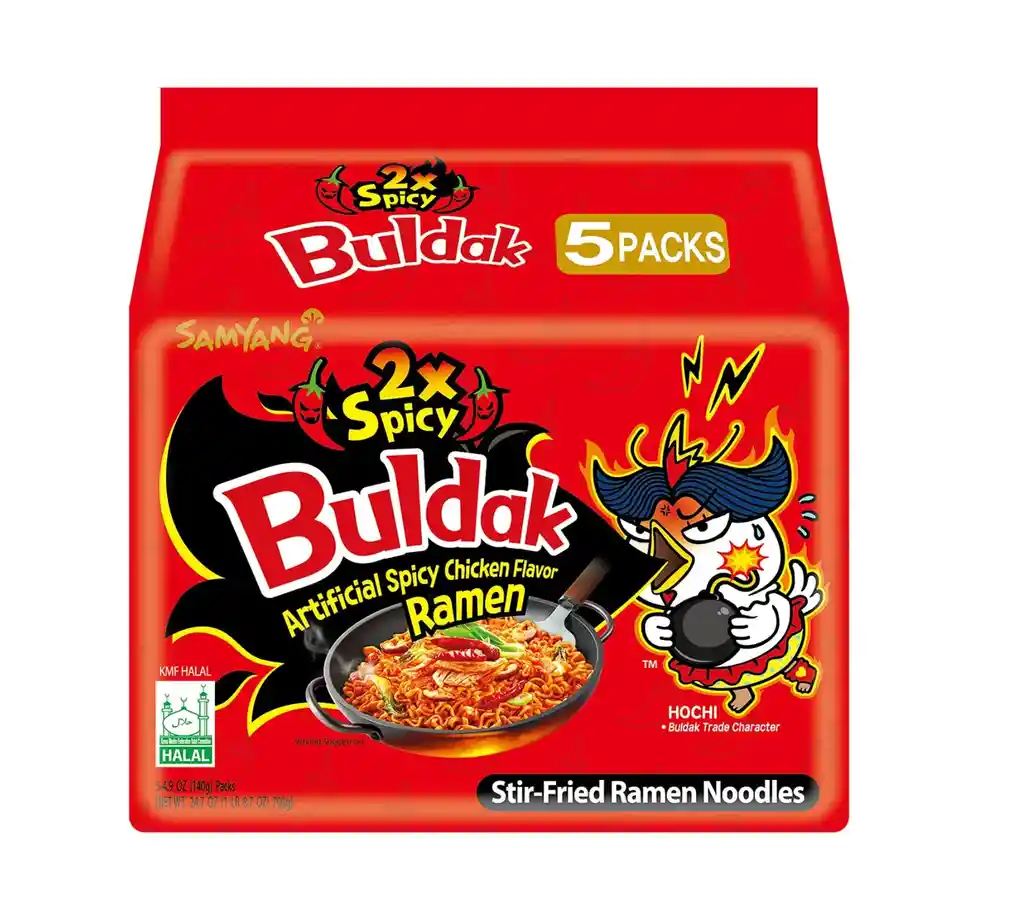 Multipack Ramen Buldak Doble Picante X 5 Und