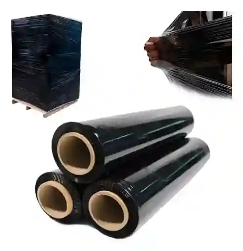 Rollo De Vinipel Industrial Negro 500 Mtrs X 15 Cms Ancho Stretch De Embalaje Empaques