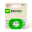 Pila Bateria Recargable Aaa 650mah Gp Recyko X 4 Unidades