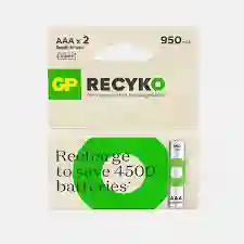 Pila Bateria Recargable Aaa 950mah Gp Recyko X 2 Unidades