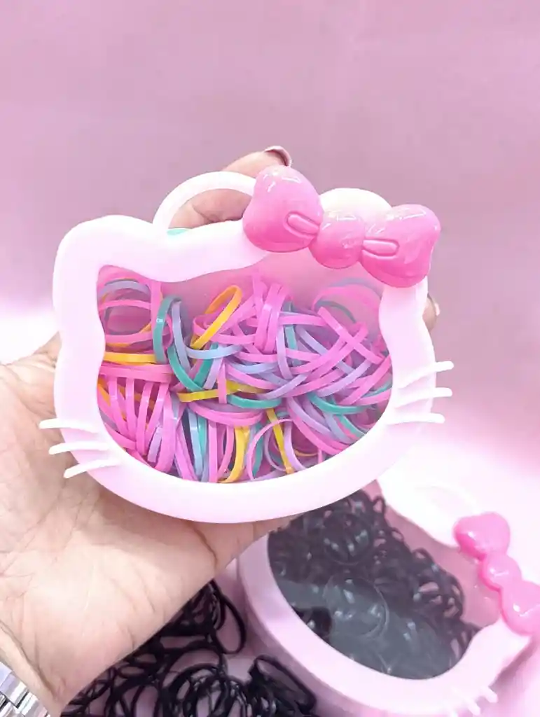 Cajita Hello Kitty De Cauchos O Ligas Para El Cabello - Peinados Sin Limite