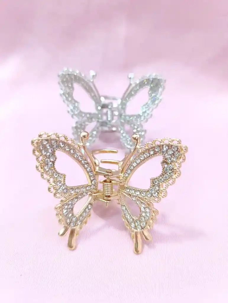 Caimán Metálico En Forma De Mariposa – Elegancia Y Estilo Para Tu Cabello