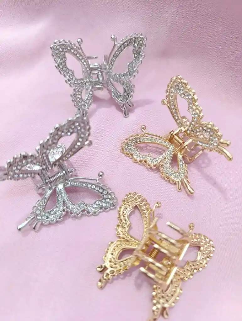 Caimán Metálico En Forma De Mariposa – Elegancia Y Estilo Para Tu Cabello