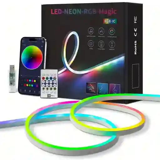 Tira De Luz Led Neon Flex 5 Metros Rgb Gruesa