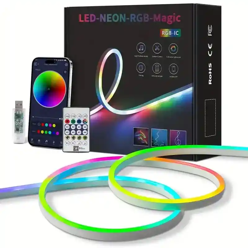 Tira De Luz Led Neon Flex 5 Metros Rgb Gruesa